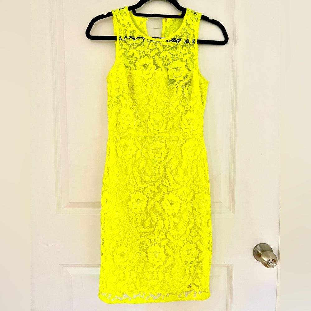 Green neon lace dress. Can easily be dressed up or down! In perfect conditions